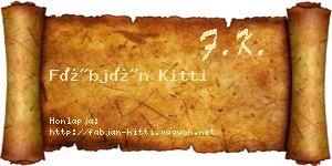Fábján Kitti névjegykártya