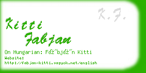 kitti fabjan business card